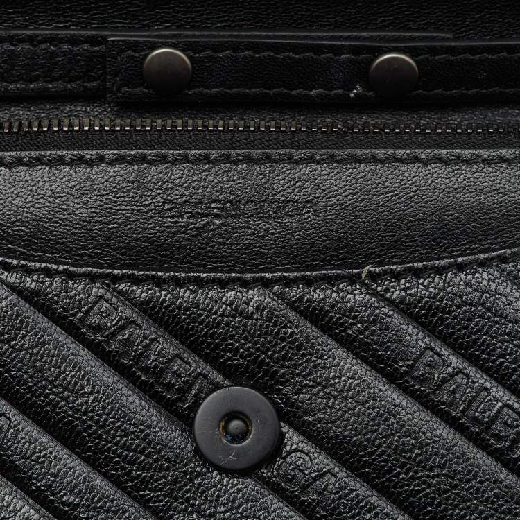 Pre Owned Balenciaga Black Leather BB Wallet on Chain