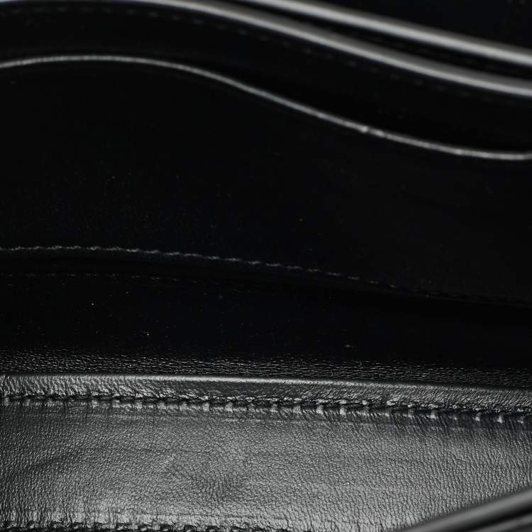 Pre Owned Balenciaga Black Croc Embossed Leather Small Hourglass Top Handle Bag