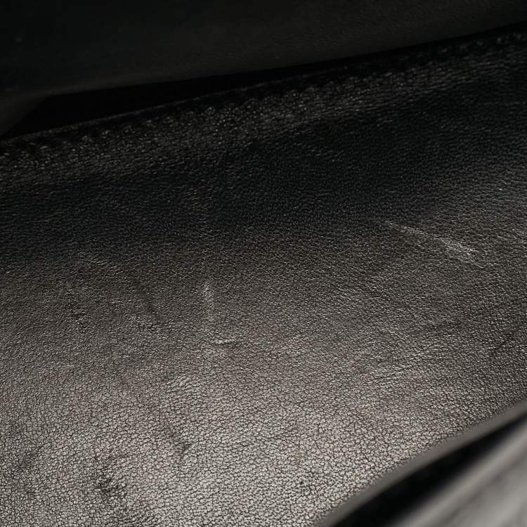 Pre Owned Balenciaga Black Croc Embossed Leather Hourglass Shoulder Bag