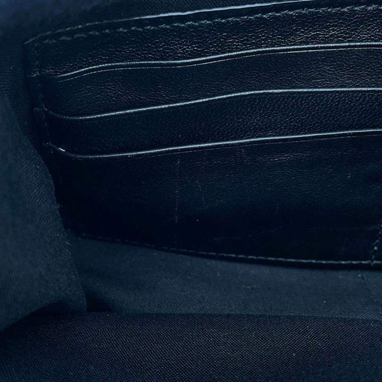 Pre Owned Balenciaga Monaco Chain shoulder Black Leather