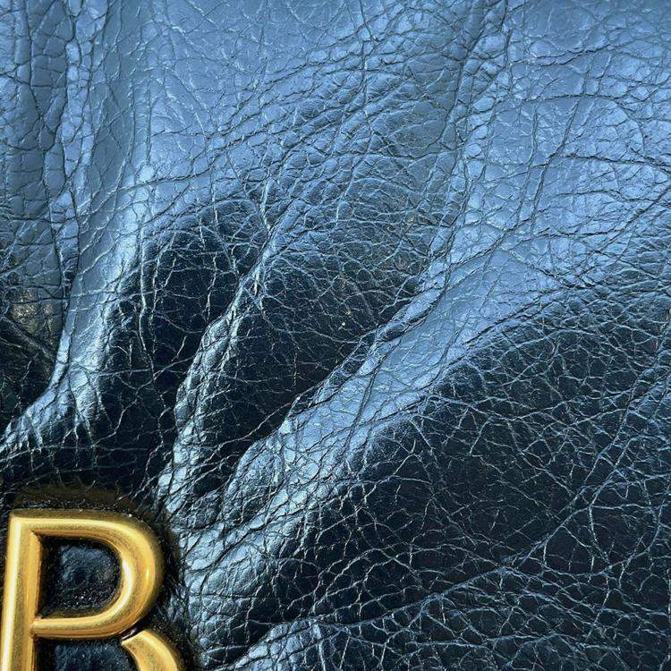 Pre Owned Balenciaga Monaco Chain shoulder Black Leather