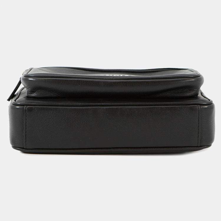 Pre Owned Balenciaga Everyday Cross Body Bag Black Leather