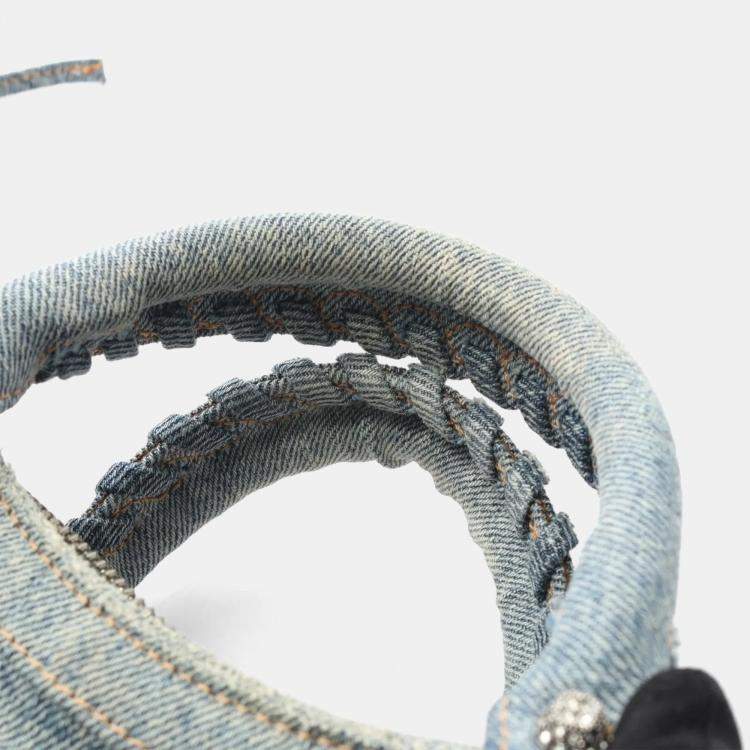 Pre Owned Balenciaga Neo Cagole Blue Denim Shoulder Bag