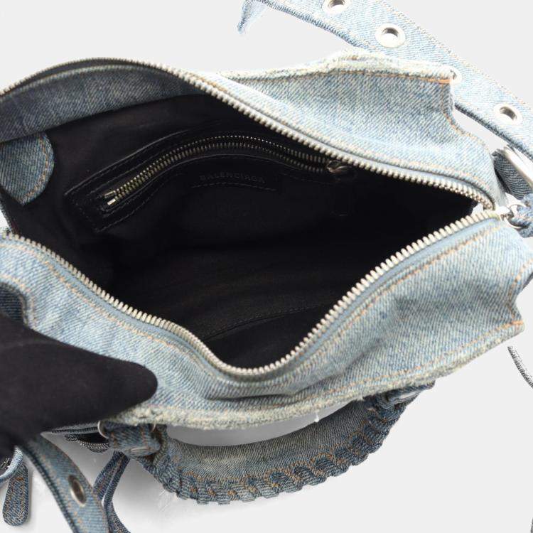 Pre Owned Balenciaga Neo Cagole Blue Denim Shoulder Bag
