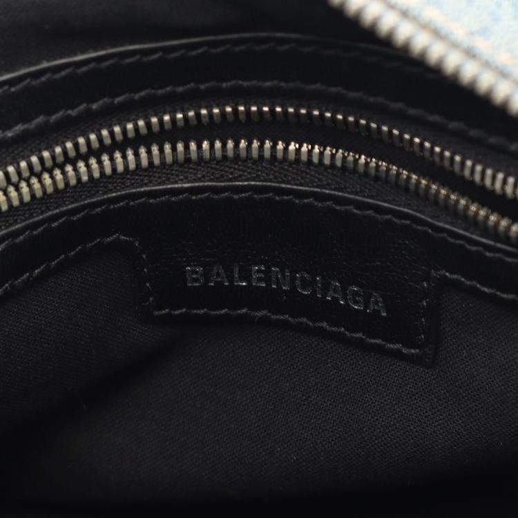 Pre Owned Balenciaga Neo Cagole Blue Denim Shoulder Bag