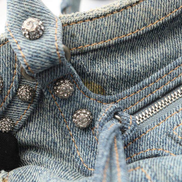 Pre Owned Balenciaga Neo Cagole Blue Denim Shoulder Bag