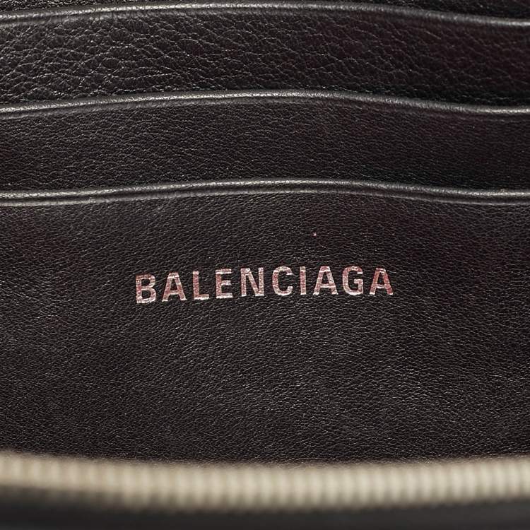 Pre Owned Balenciaga Triangle Black Leather Pouch 