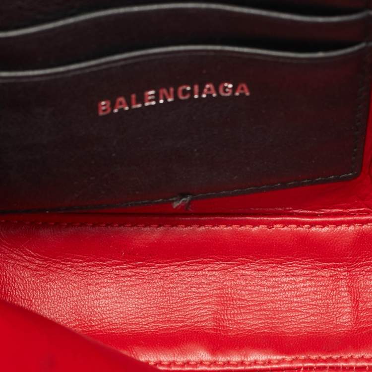 Pre Owned Balenciaga Triangle Black Leather Pouch 