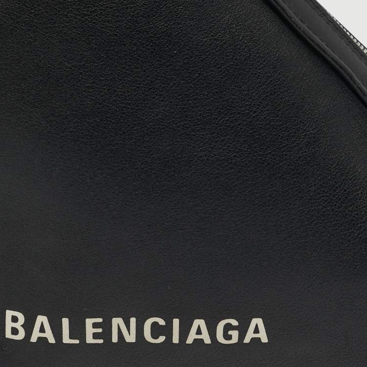 Pre Owned Balenciaga Triangle Black Leather Pouch 