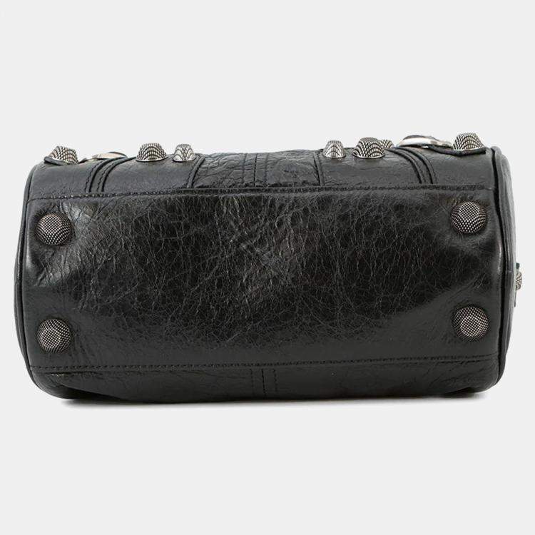 Pre Owned Balenciaga Le Cagoule Cylinder Shoulder Bag Black Leather