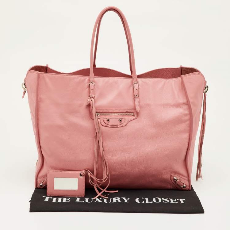 Pre Owned Balenciaga Papier A4 Pink Leather Tote