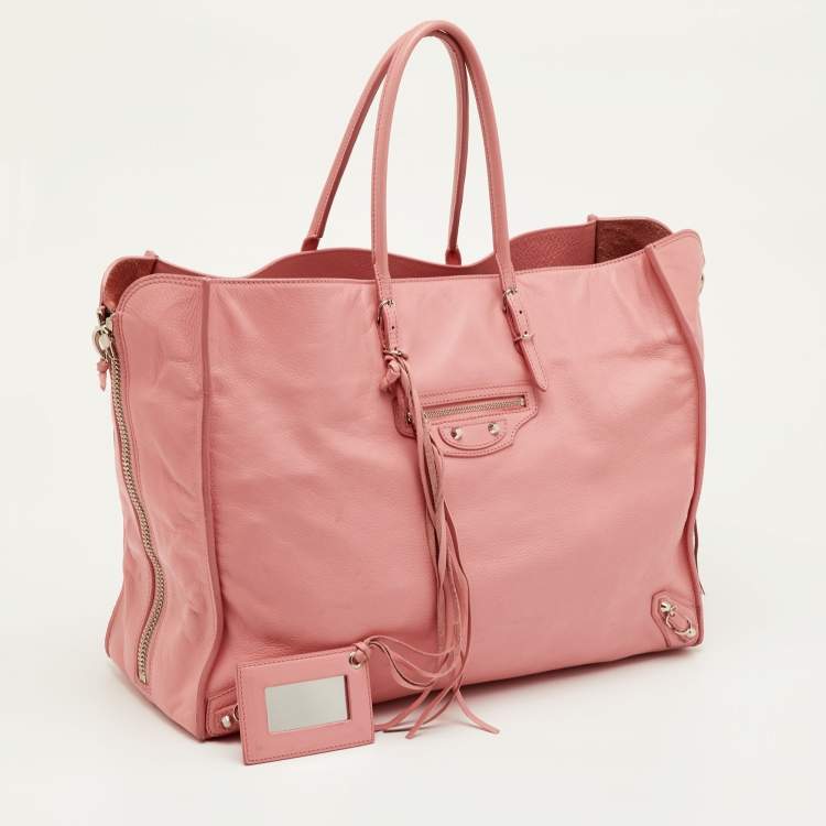 Pre Owned Balenciaga Papier A4 Pink Leather Tote
