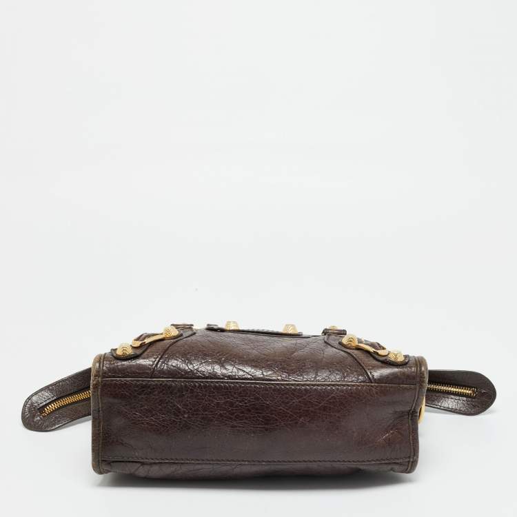 Pre Owned Balenciaga Cacao Brown Leather Mini Classic City Bag