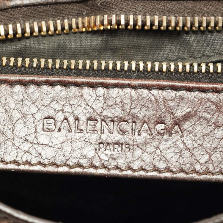 Pre Owned Balenciaga Cacao Brown Leather Mini Classic City Bag
