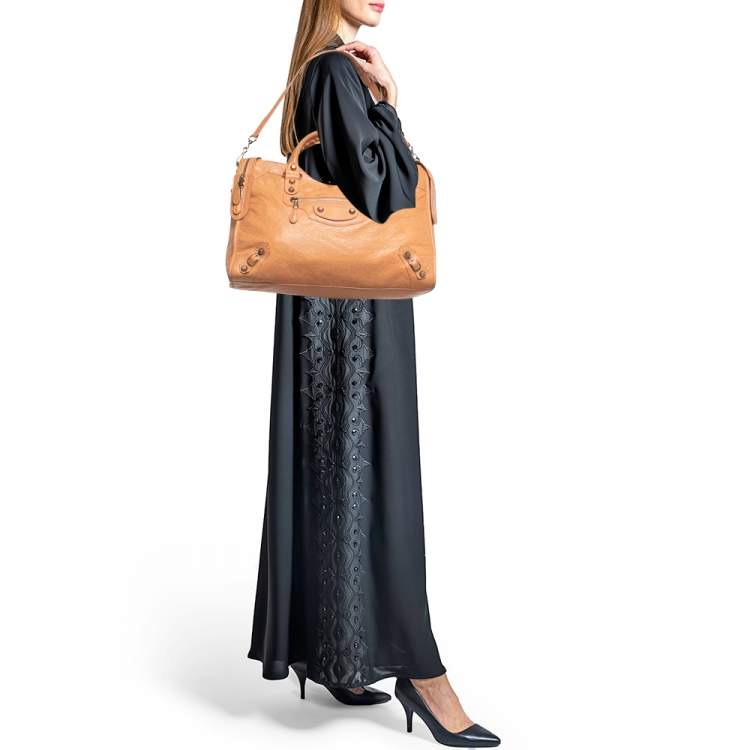 Pre Owned Balenciaga RGH Classic City Orange Leather Bag