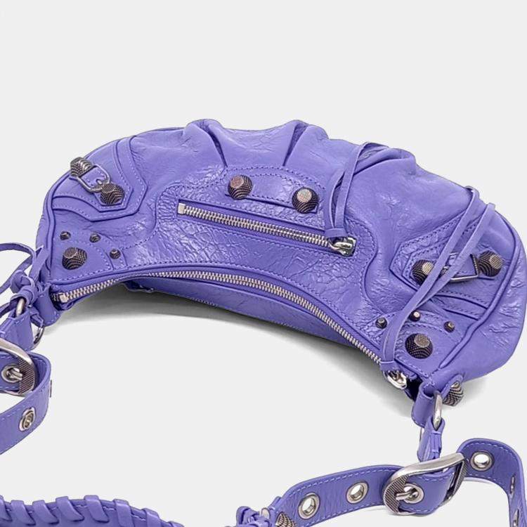 Pre Owned Balenciaga Purple Leather Le Cargo Bag Small