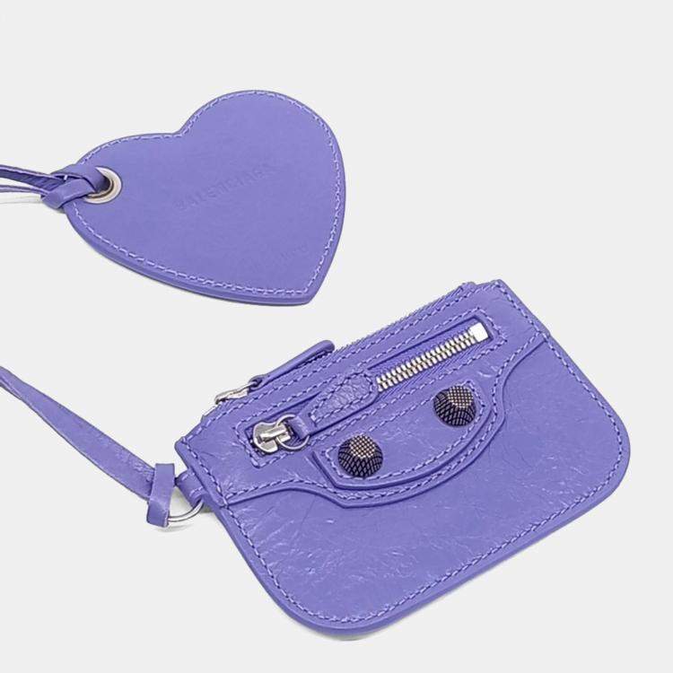 Pre Owned Balenciaga Purple Leather Le Cargo Bag Small