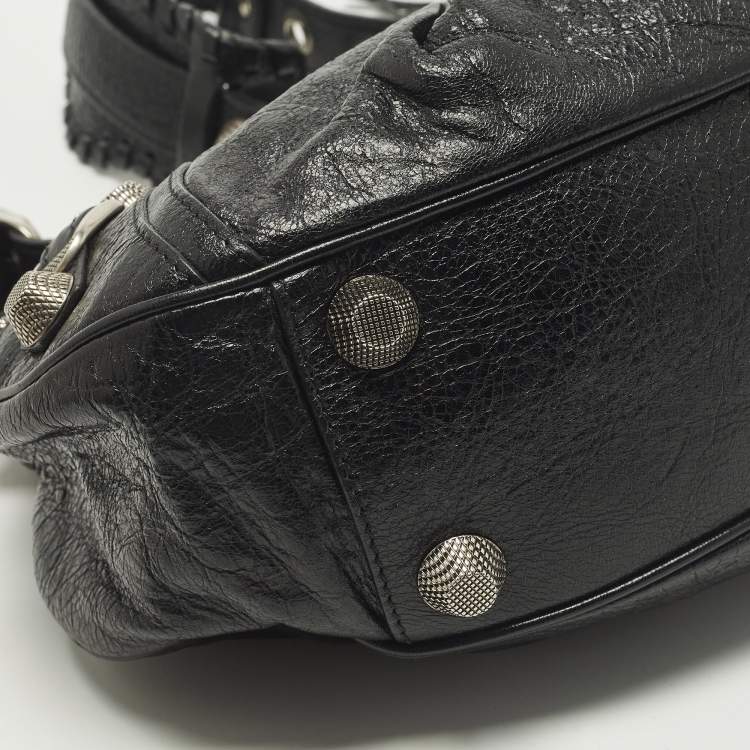 Pre Owned Balenciaga Le Cagole Small Black Leather Shoulder Bag