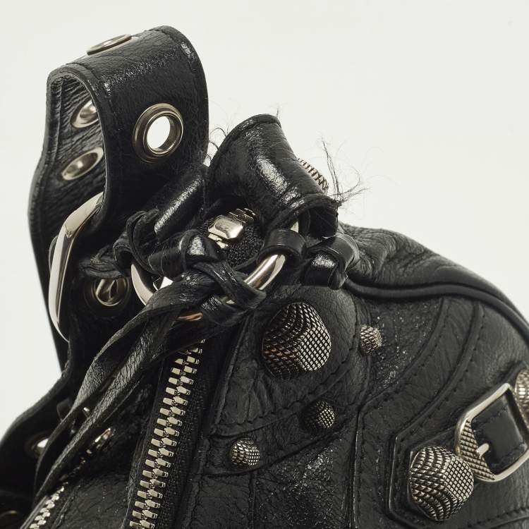 Pre Owned Balenciaga Le Cagole Small Black Leather Shoulder Bag