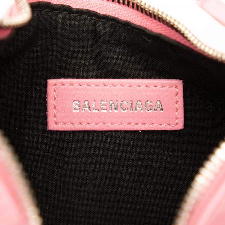 Pre Owned Balenciaga Pink Patent Motocross Le Cagole XS