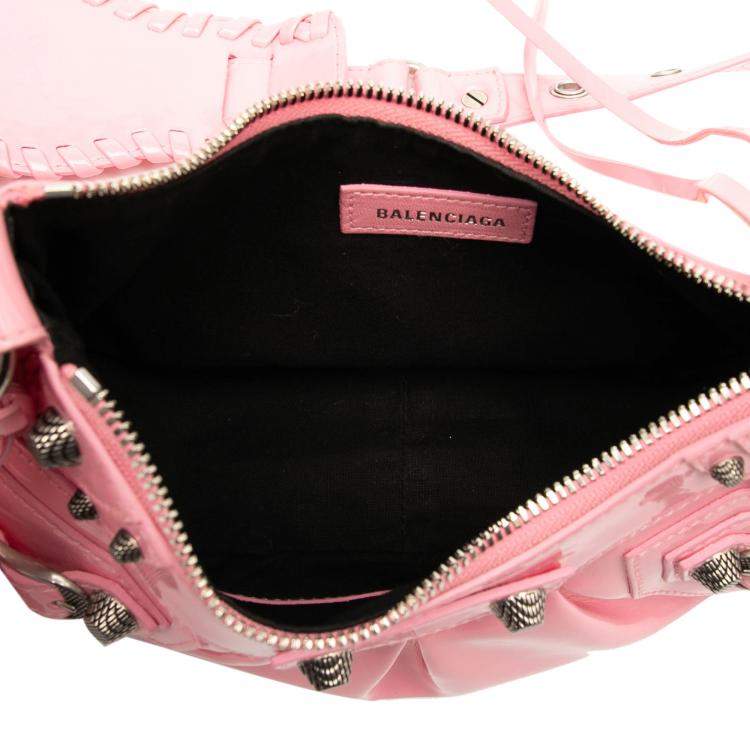 Pre Owned Balenciaga Pink Patent Motocross Le Cagole XS