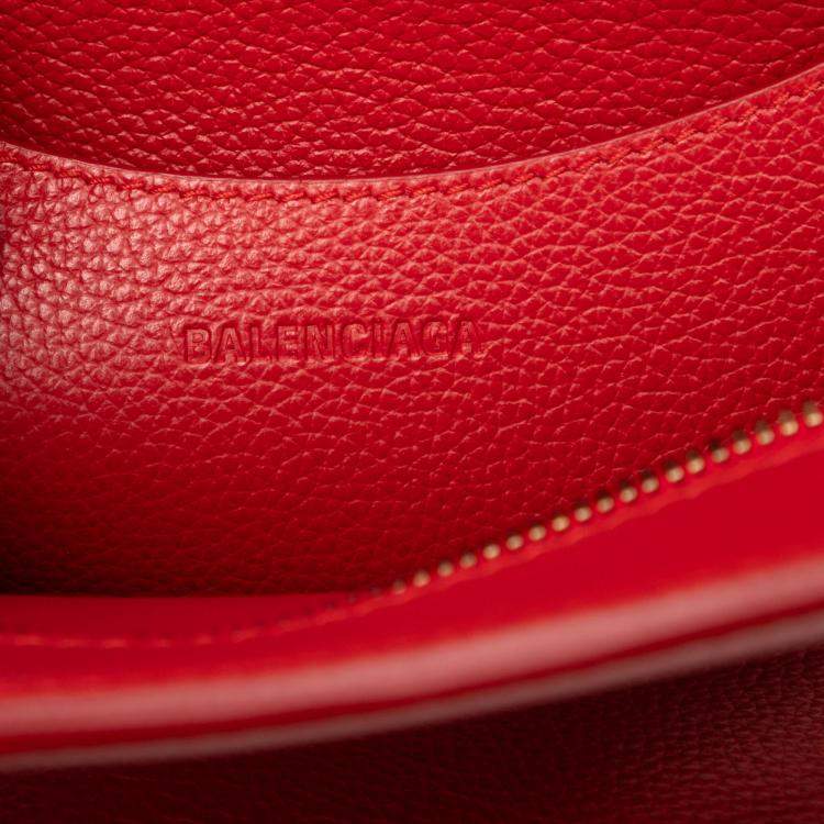 مملوكة مسبقًا Balenciaga Red Small Grained Calfskin Motocross Neo Classic City Satchel