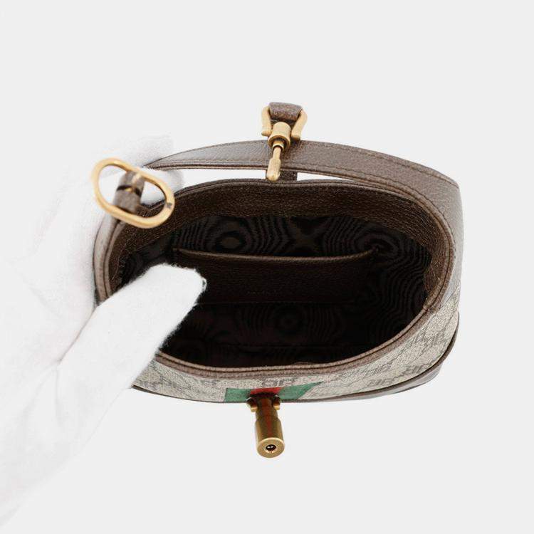 Pre Owned Balenciaga Gucci X Balenciaga The Hacker Project Jackie1961 Shoulder Bag Beige/Brown Pvc Leather Size Mini