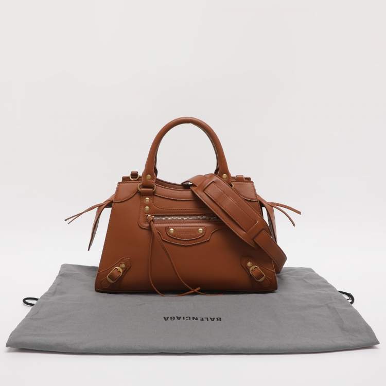 Pre Owned حقيبة يد بالنسياجا نيو كلاسيك سيتي صغيرة جلد بني