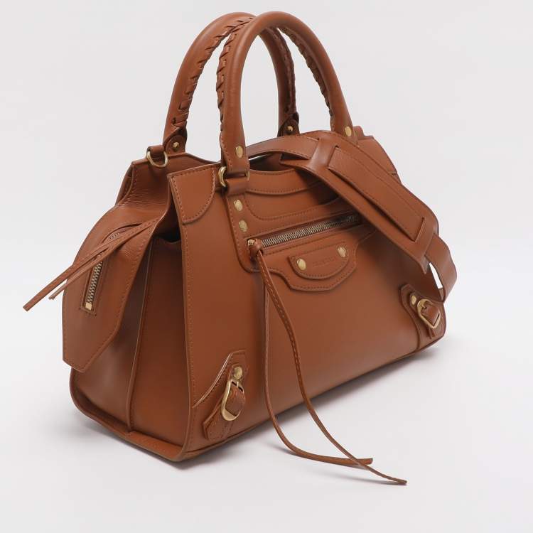 Pre Owned حقيبة يد بالنسياجا نيو كلاسيك سيتي صغيرة جلد بني