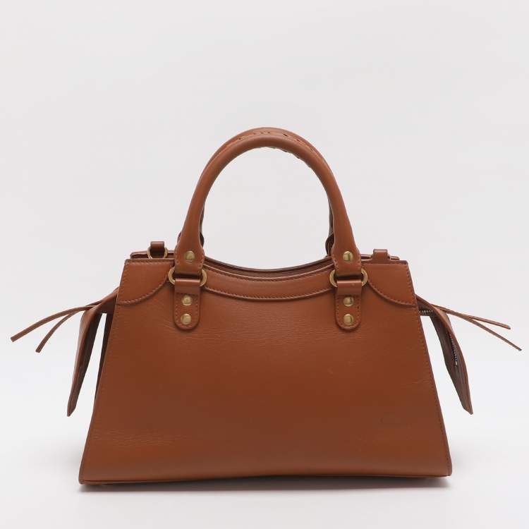 Pre Owned حقيبة يد بالنسياجا نيو كلاسيك سيتي صغيرة جلد بني