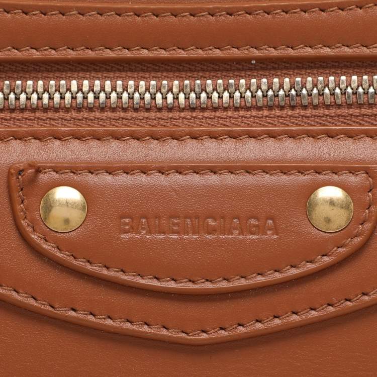 Pre Owned حقيبة يد بالنسياجا نيو كلاسيك سيتي صغيرة جلد بني