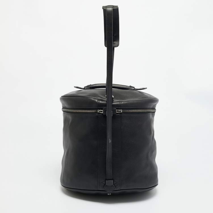 Pre Owned حقيبة يد علوية بالنسياقا سيليندر جلد أسود