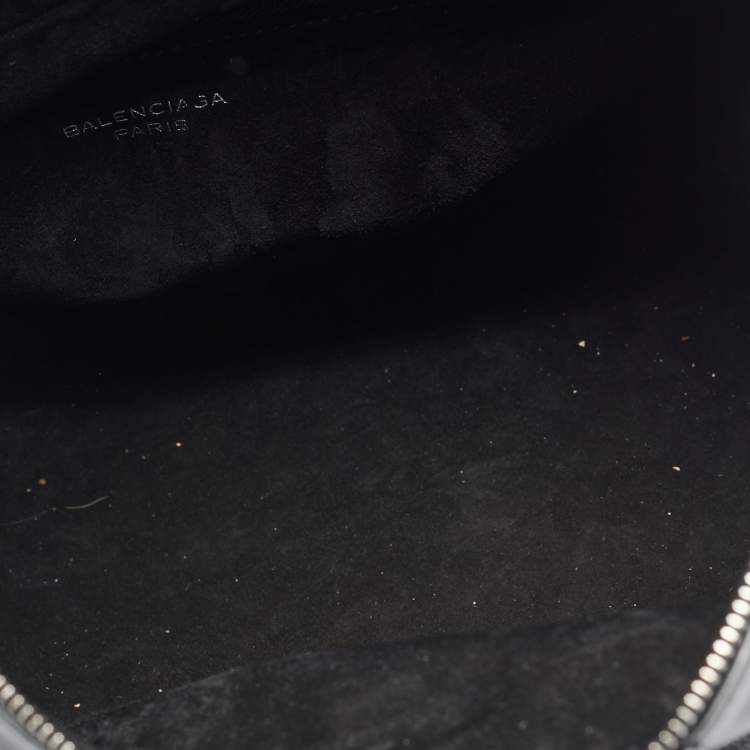 Pre Owned حقيبة يد علوية بالنسياقا سيليندر جلد أسود