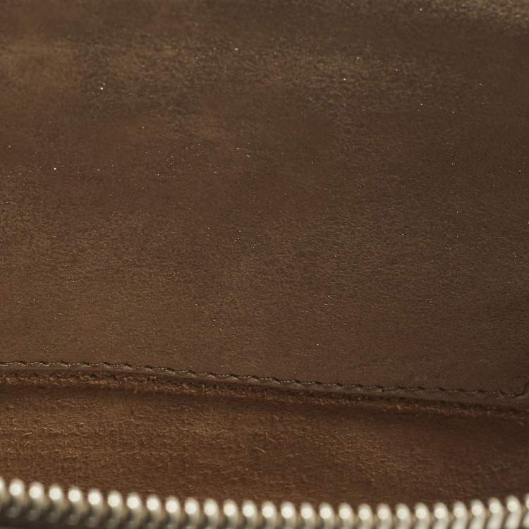 Pre Owned Balenciaga Milky Way Papier Papier Gold Shimmer Leather Wristlet Clutch