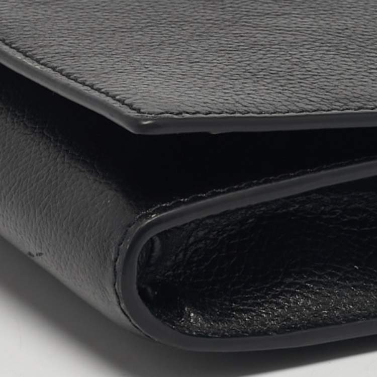 Pre Owned Balenciaga Flap Black Leather Crossbody Bag