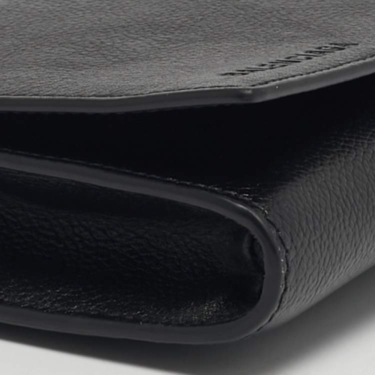 Pre Owned Balenciaga Flap Black Leather Crossbody Bag