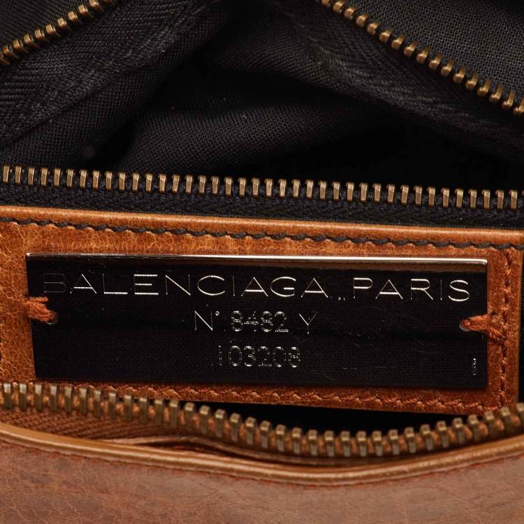 Pre Owned Balenciaga First Brown Leather Classic Motorcycle Bag