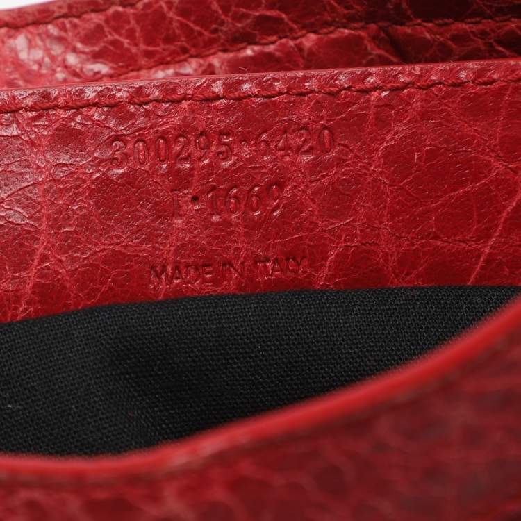 Pre Owned Balenciaga Motorcycle City Mini Giant 12 Hardware Red Leather Tote