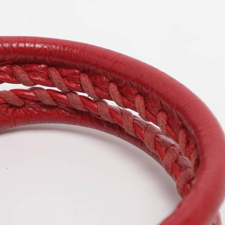 Pre Owned Balenciaga Motorcycle City Mini Giant 12 Hardware Red Leather Tote