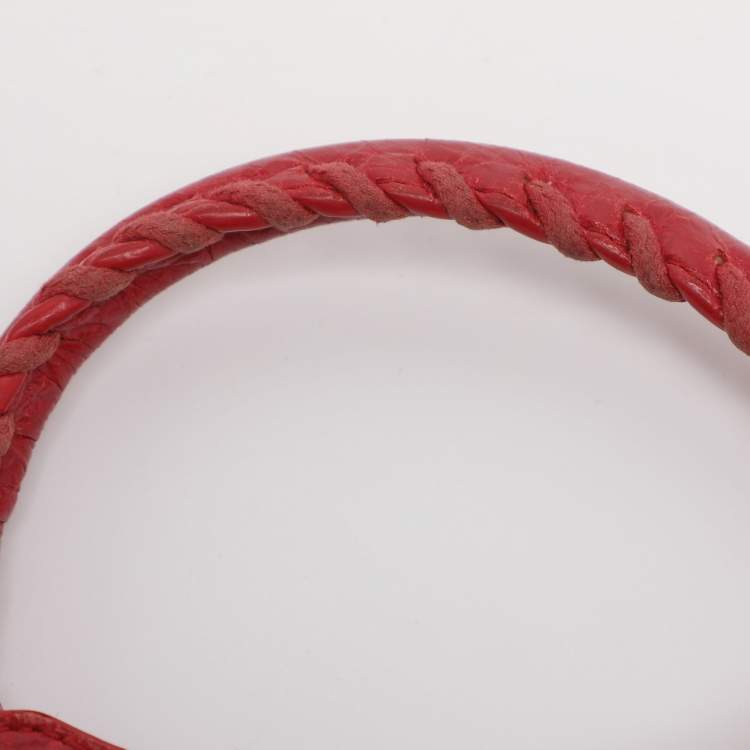 Pre Owned Balenciaga Motorcycle City Mini Giant 12 Hardware Red Leather Tote