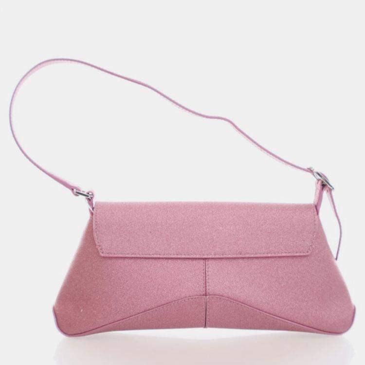 Pre Owned Balenciaga XX Pink Fabric Glitter  Flap