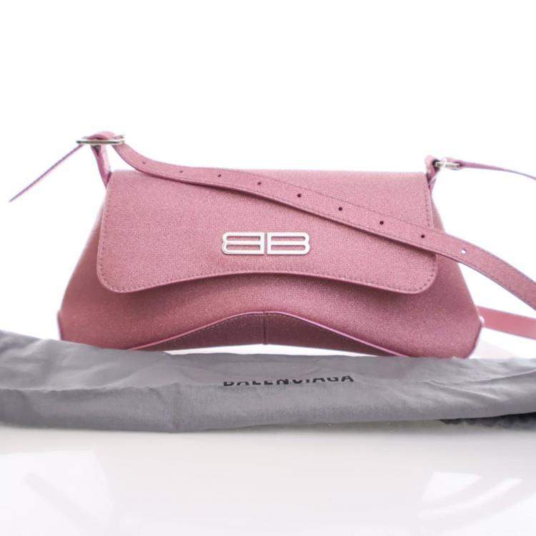 Pre Owned Balenciaga XX Pink Fabric Glitter  Flap