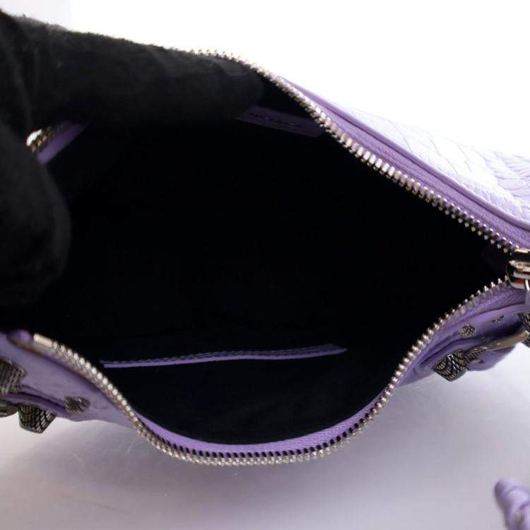 مملوكة مسبقًا Balenciaga Purple Embossed Crocodile Le Cagole XS