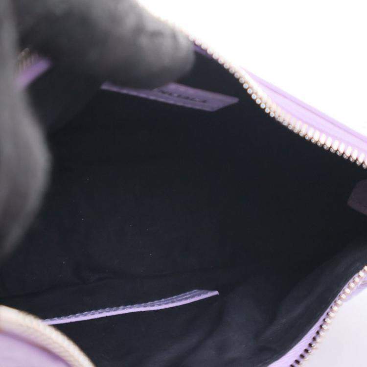 مملوكة مسبقًا Balenciaga Purple Embossed Crocodile Le Cagole XS