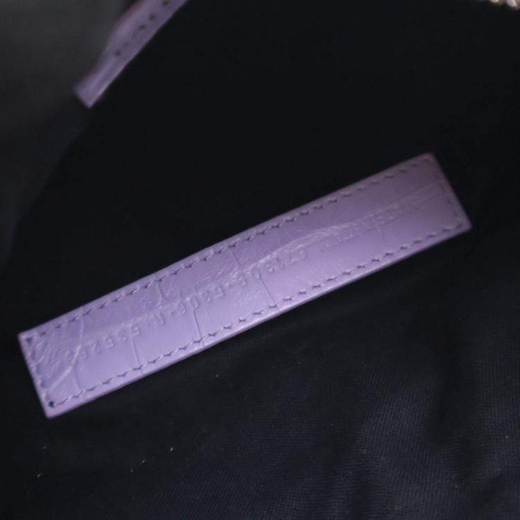 مملوكة مسبقًا Balenciaga Purple Embossed Crocodile Le Cagole XS