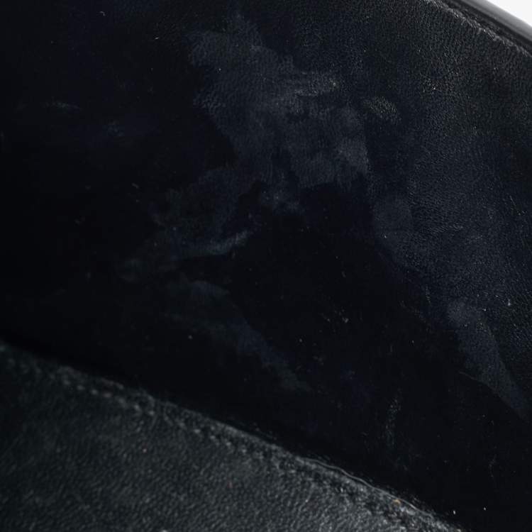 Pre Owned Balenciaga Hourglass XS Black Croc Embossed Leather Top Handle Bag