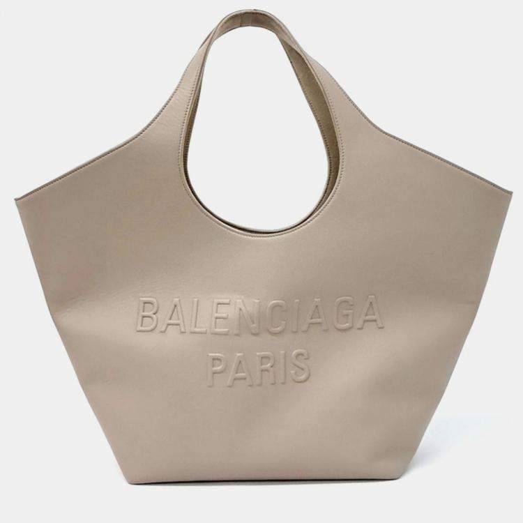 Pre Owned Balenciaga Beige Leather Mary-Kate Medium Tote Bag