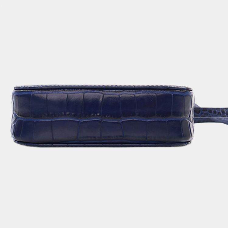 Pre Owned Balenciaga Blue XS Embossed Leather Everyday Camera Bag