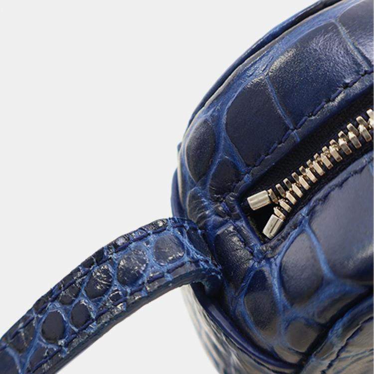 Pre Owned Balenciaga Blue XS Embossed Leather Everyday Camera Bag