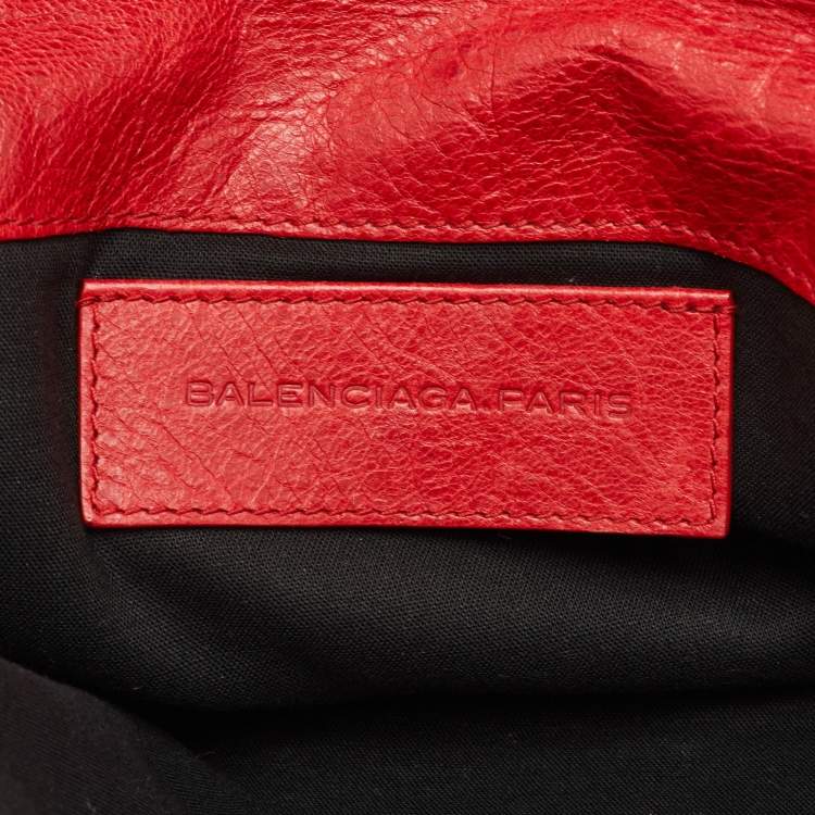 Pre Owned Balenciaga Classic Envelope Medium Red Leather Giant 21 RGH Clutch